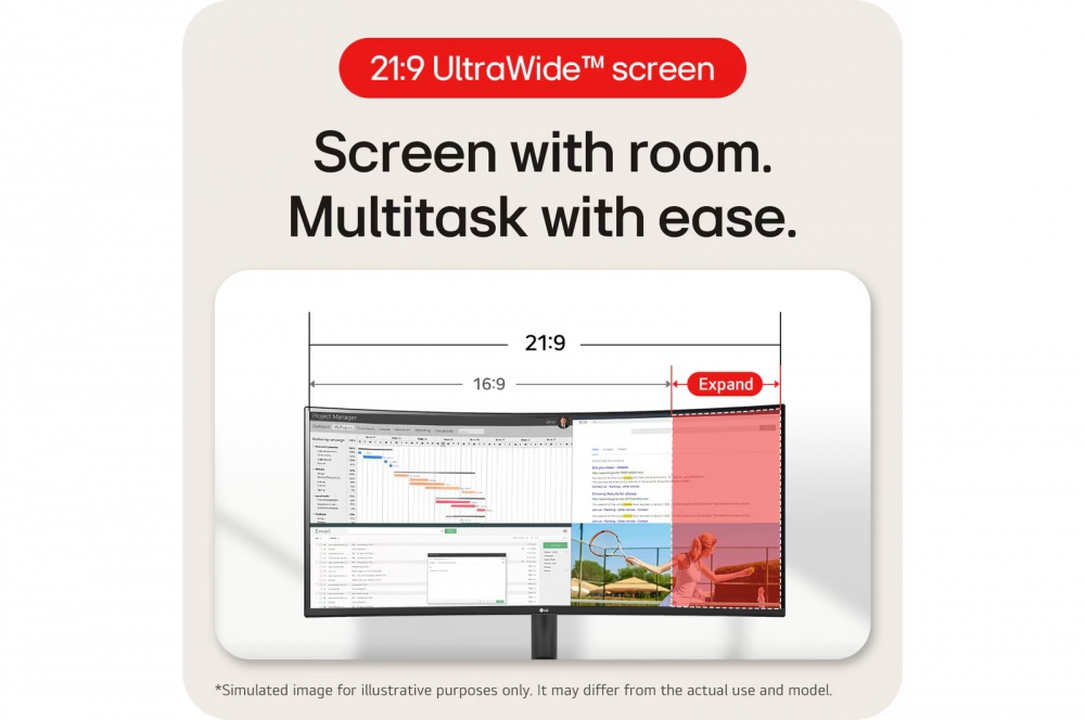Egri chiziqli monitor 34 dyuymli UltraWide QHD