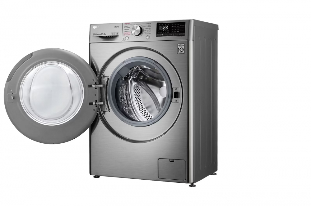 LG AI DD sunʼiy intellektli kir yuvish mashinasi, 8,5 kg, Kir yuvish va quritish, TurboWash59, ThinQ