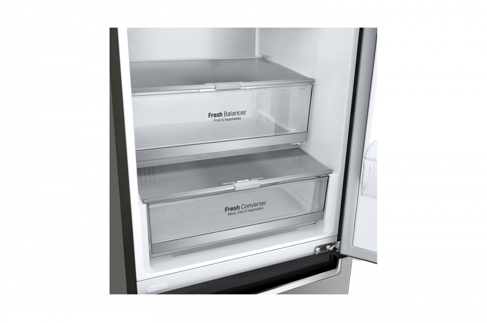 Hajm 341 l | Pastki muzlatgich kamerali LG sovutgich | Kulrang | DoorCooling+™ | Smart Inverter Compressor