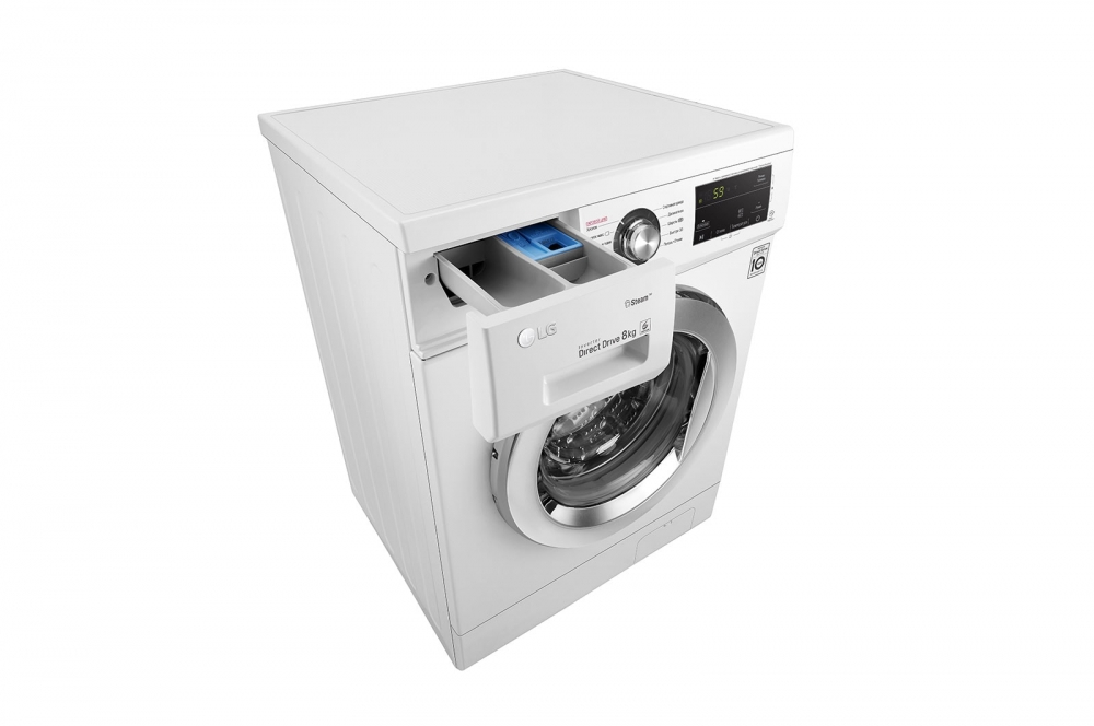 Стиральная машина LG F4J3TS2W, функция пара Steam, 8кг