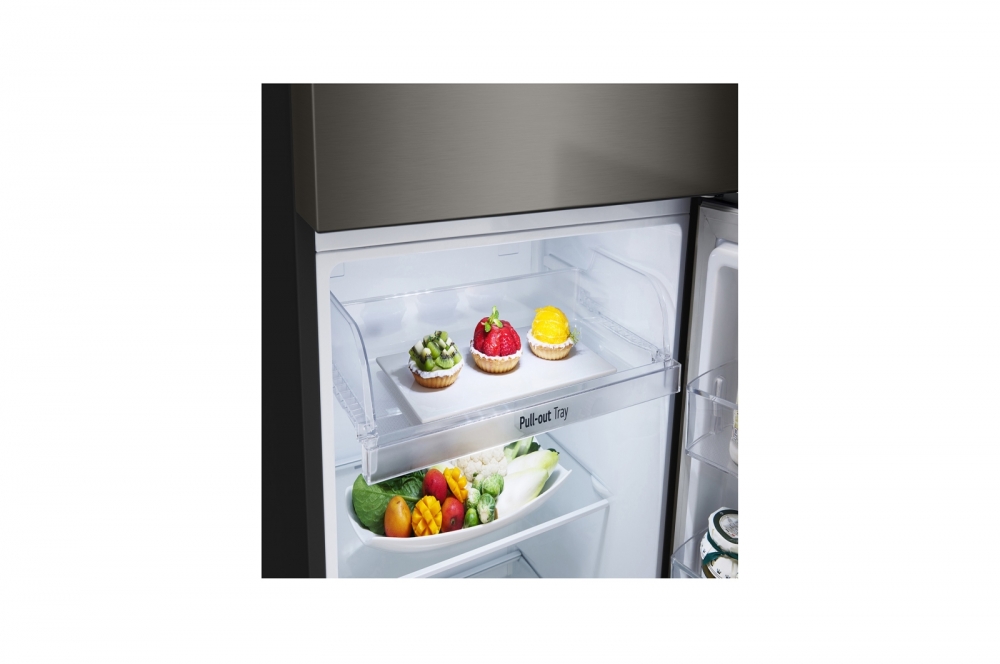 395 hajmli | Yuqori sovutgichli LG kamerali muzlatgich | Qora | DoorCooling+™ | HygieneFresh+™ | Smart Inverter Compressor