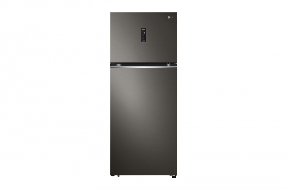 Hajm 395 l | Yuqori muzlatgich kamerali LG sovutgich | Qora | DoorCooling+™ | HygieneFresh+™ | Smart Inverter Compressor