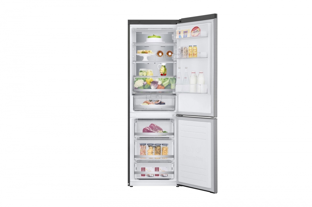 Hajm 341 l | Pastki muzlatgich kamerali LG sovutgich | Kulrang | DoorCooling+™ | Smart Inverter Compressor