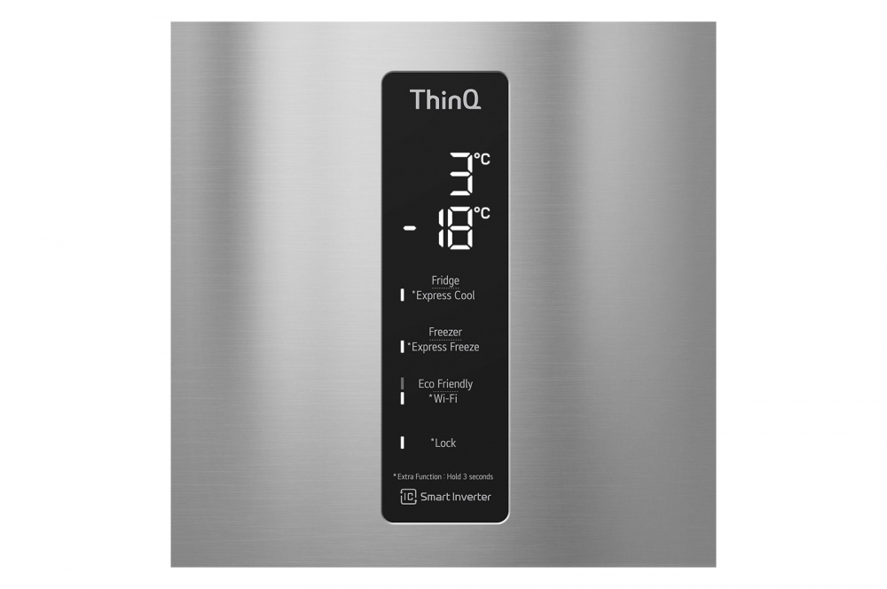 Hajm 384 l | Pastki muzlatgich kamerali LG sovutgich | Kulrang | DoorCooling⁺™ | Linear Inverter Compressor