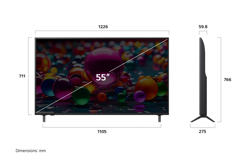 55-дюймовый телевизор Smart TV LG UHD AI UA75 4K 55UA75