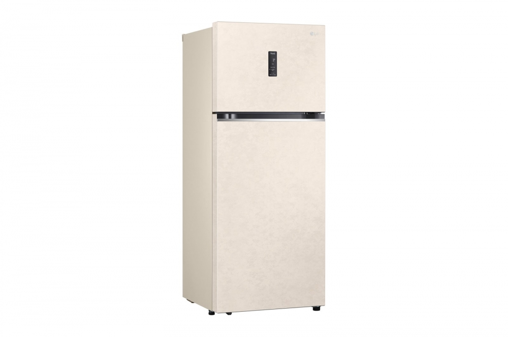 Hajm 395 l | Yuqori muzlatgich kamerali LG sovutgich | Qaymoq rang | DoorCooling+™ | HygieneFresh+™ | Smart Inverter Compressor