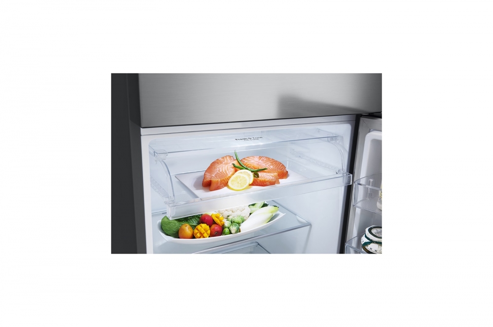 Hajm 395 l | Yuqori muzlatgich kamerali LG sovutgich | Kulrang | DoorCooling+™ | HygieneFresh+™ | Smart Inverter Compressor