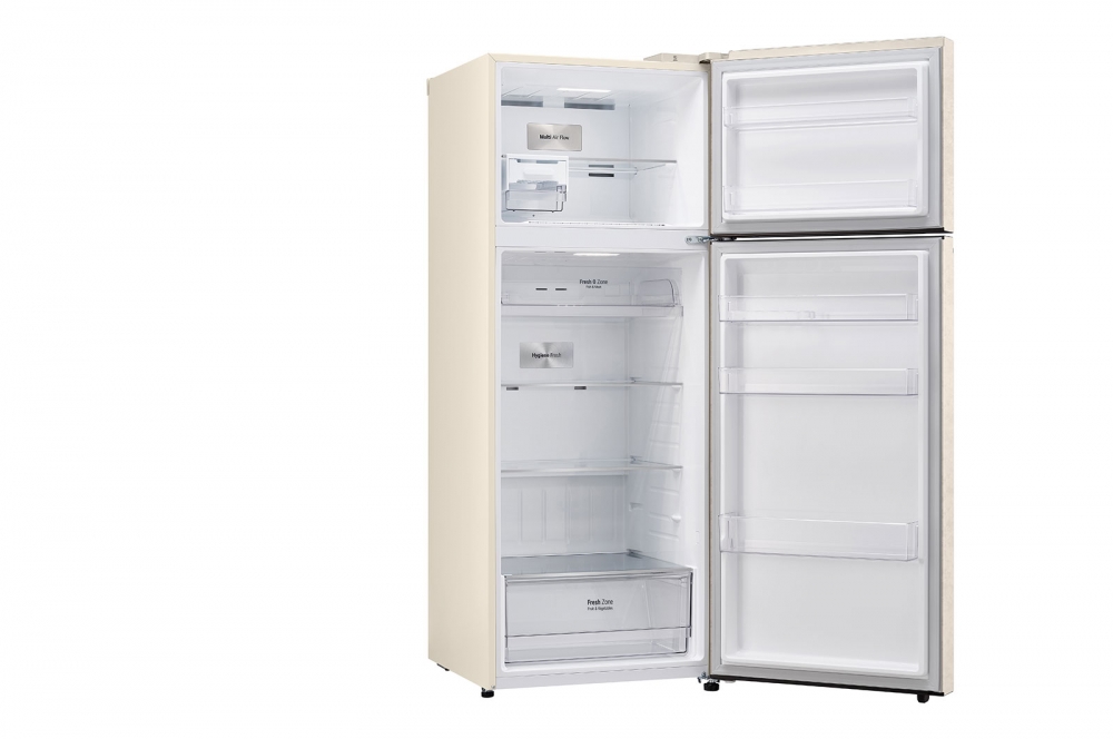 Hajm 461 l | Yuqori muzlatkich kamerali LG sovitkich | Qaymoq rang | DoorCooling+™ | HygieneFresh+™ | Smart Inverter Compressor