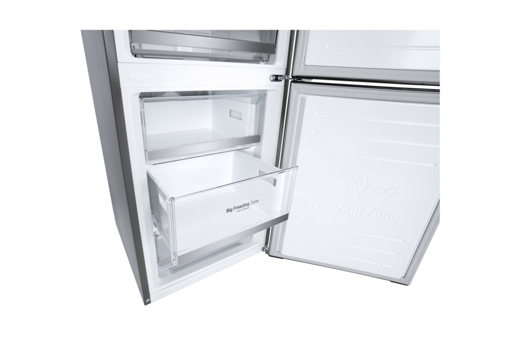 Hajm 341 l | Pastki muzlatgich kamerali LG sovutgich | Kulrang | DoorCooling+™ | Smart Inverter Compressor