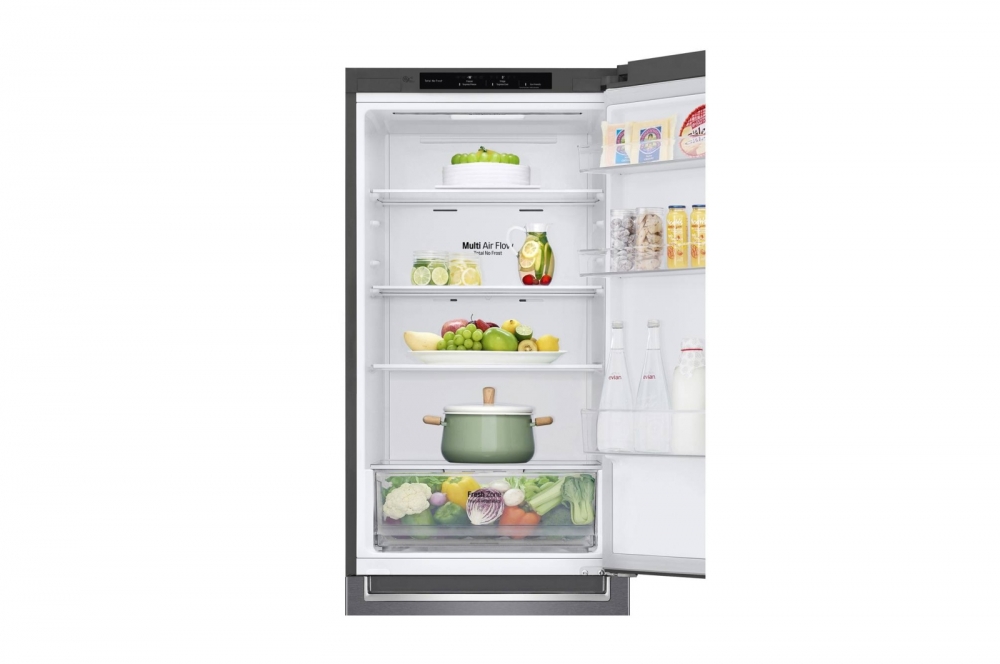 Hajm 341 l | Pastki muzlatgich kamerali LG sovutgich | Kulrang | DoorCooling+™ | Smart Inverter Compressor