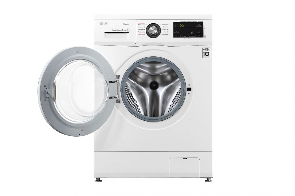 Стиральная машина LG F4J3TS2W, функция пара Steam, 8кг