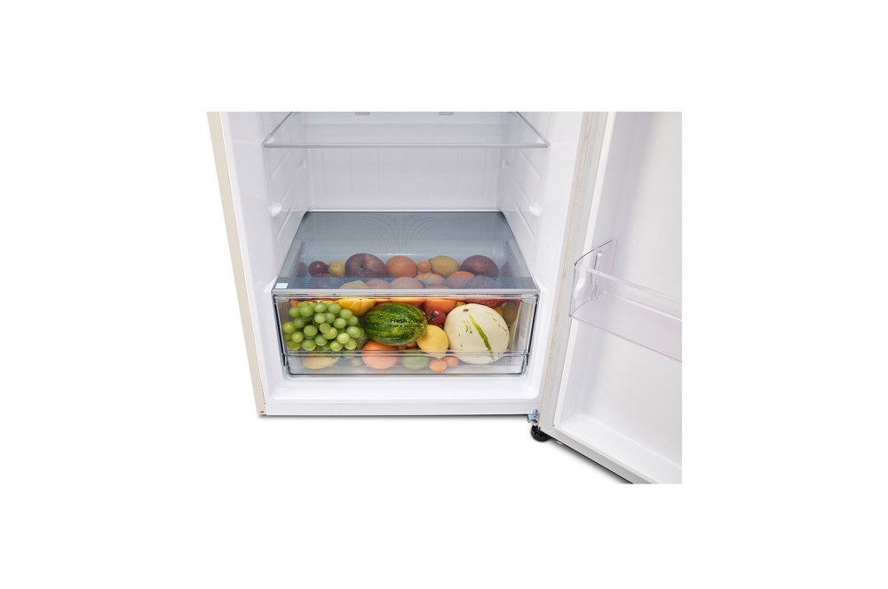 Hajm 461 l | Yuqori muzlatkich kamerali LG sovitkich | Qaymoq rang | DoorCooling+™ | HygieneFresh+™ | Smart Inverter Compressor