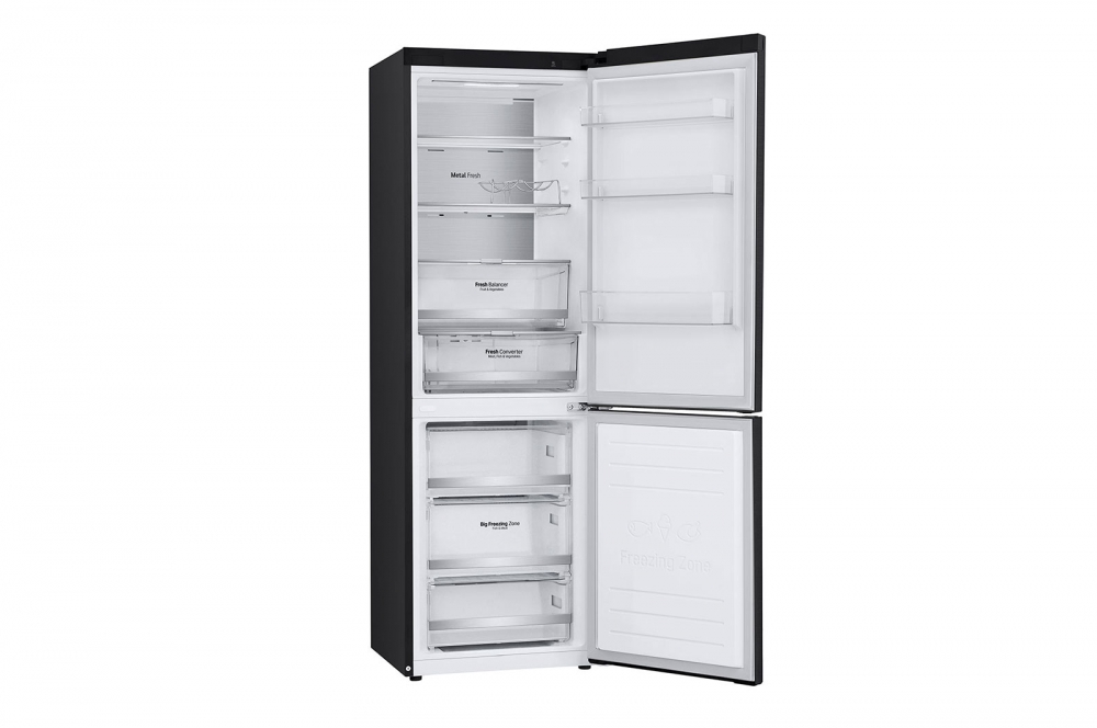 Hajm 341 l | Pastki muzlatgich kamerali LG sovutgich | Qora | DoorCooling⁺™ | Smart Inverter Compressor