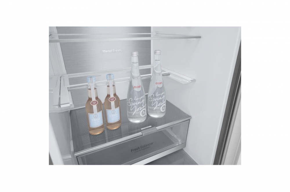 Hajm 341 l | Pastki muzlatgich kamerali LG sovutgich | Kulrang | DoorCooling+™ | Smart Inverter Compressor