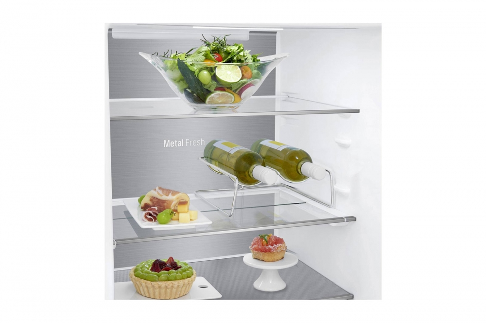 Hajm 341 l | Pastki muzlatgich kamerali LG sovutgich | Kulrang | DoorCooling+™ | Smart Inverter Compressor