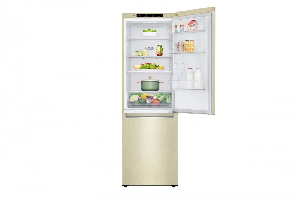Hajm 341 l | Pastki muzlatgich kamerali LG sovutgich | Qaymoq rang | DoorCooling+™ | Smart Inverter Compressor