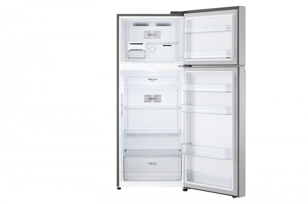 Hajm 395 l | Yuqori muzlatgich kamerali LG sovutgich | Kulrang | DoorCooling+™ | HygieneFresh+™ | Smart Inverter Compressor