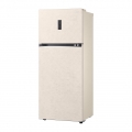Hajm 395 l | Yuqori muzlatgich kamerali LG sovutgich | Qaymoq rang | DoorCooling+™ | HygieneFresh+™ | Smart Inverter Compressor
