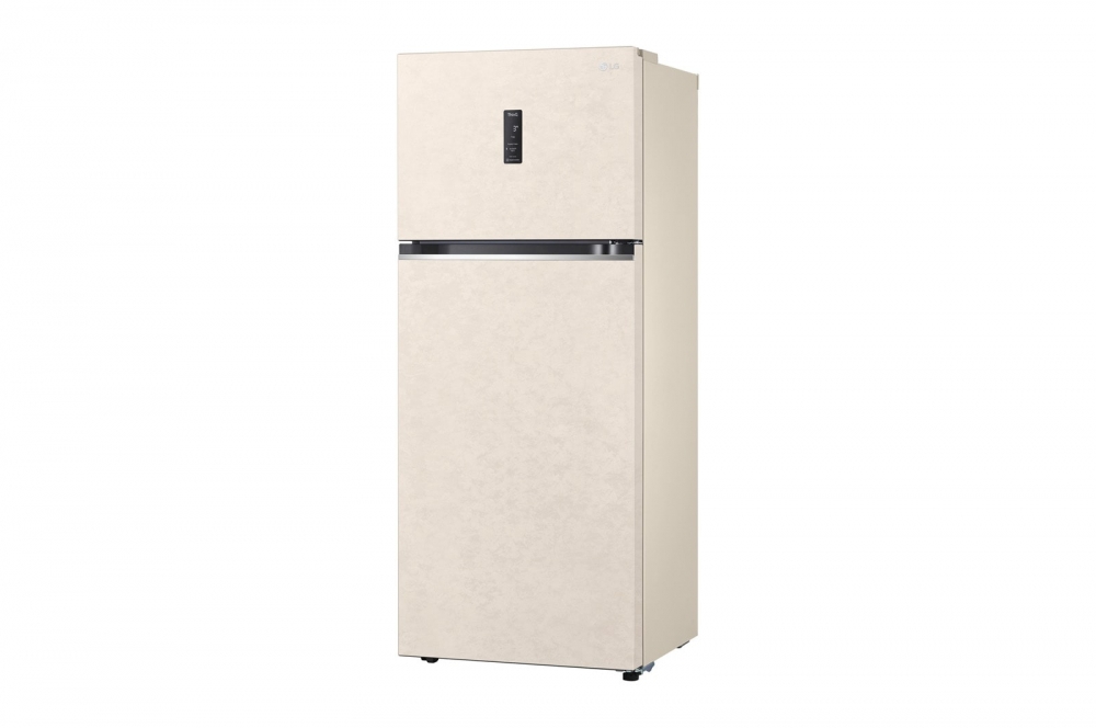 Hajm 395 l | Yuqori muzlatgich kamerali LG sovutgich | Qaymoq rang | DoorCooling+™ | HygieneFresh+™ | Smart Inverter Compressor