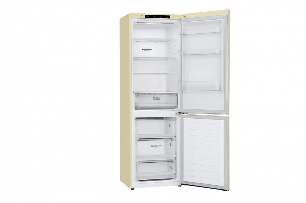 Hajm 341 l | Pastki muzlatgich kamerali LG sovutgich | Qaymoq rang | DoorCooling+™ | Smart Inverter Compressor