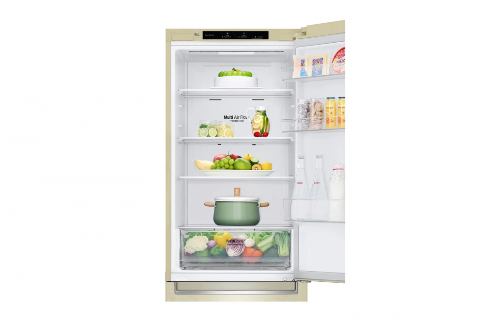 Hajm 341 l | Pastki muzlatgich kamerali LG sovutgich | Qaymoq rang | DoorCooling+™ | Smart Inverter Compressor
