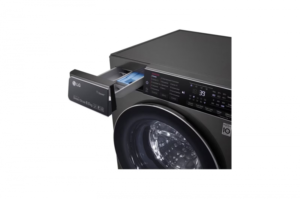 Стиральная машина узкая LG F2T9GW9P с паром, технология AI DD, 8,5 кг