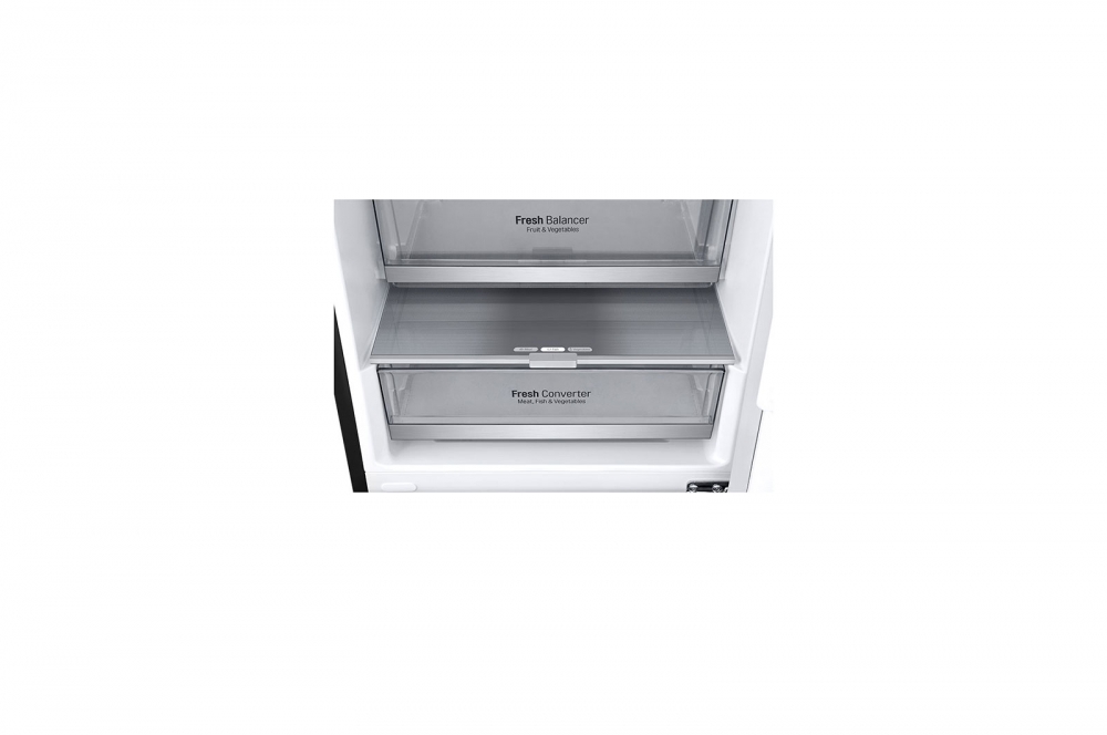 Hajm 341 l | Pastki muzlatgich kamerali LG sovutgich | Qora | DoorCooling⁺™ | Smart Inverter Compressor