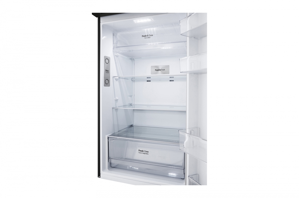 Hajm 395 l | Yuqori muzlatgich kamerali LG sovutgich | Qora | DoorCooling+™ | HygieneFresh+™ | Smart Inverter Compressor