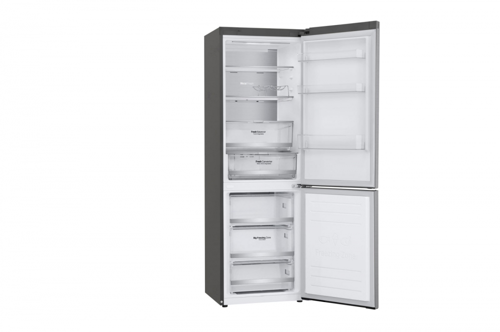 Hajm 341 l | Pastki muzlatgich kamerali LG sovutgich | Kulrang | DoorCooling+™ | Smart Inverter Compressor