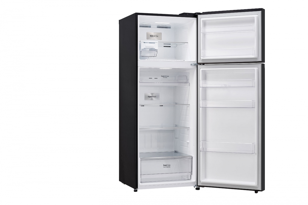 Hajm 461 l | Yuqori muzlatkich kamerali LG sovitkich | Qora rang | DoorCooling+™ | HygieneFresh+™ | Smart Inverter Compressor