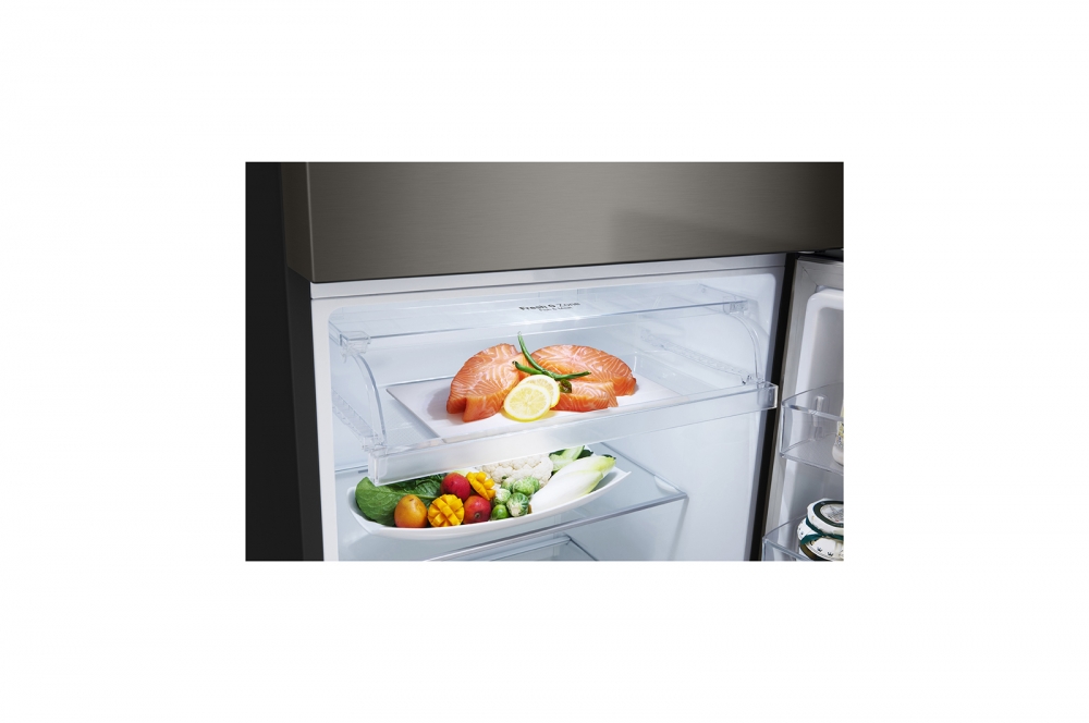 395 hajmli | Yuqori sovutgichli LG kamerali muzlatgich | Qora | DoorCooling+™ | HygieneFresh+™ | Smart Inverter Compressor