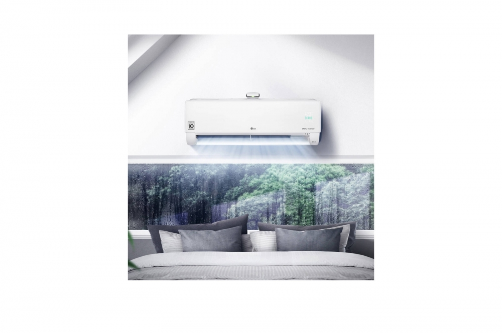 LG DUALCOOL с функцией очистителя воздуха, кондиционер Dual Inverter, до 36 м², датчик пыли PM 1.0