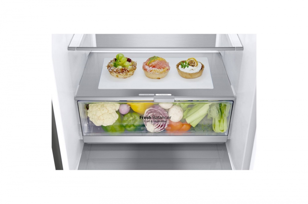 Hajm 341 l | Pastki muzlatgich kamerali LG sovutgich | Kulrang | DoorCooling+™ | Smart Inverter Compressor