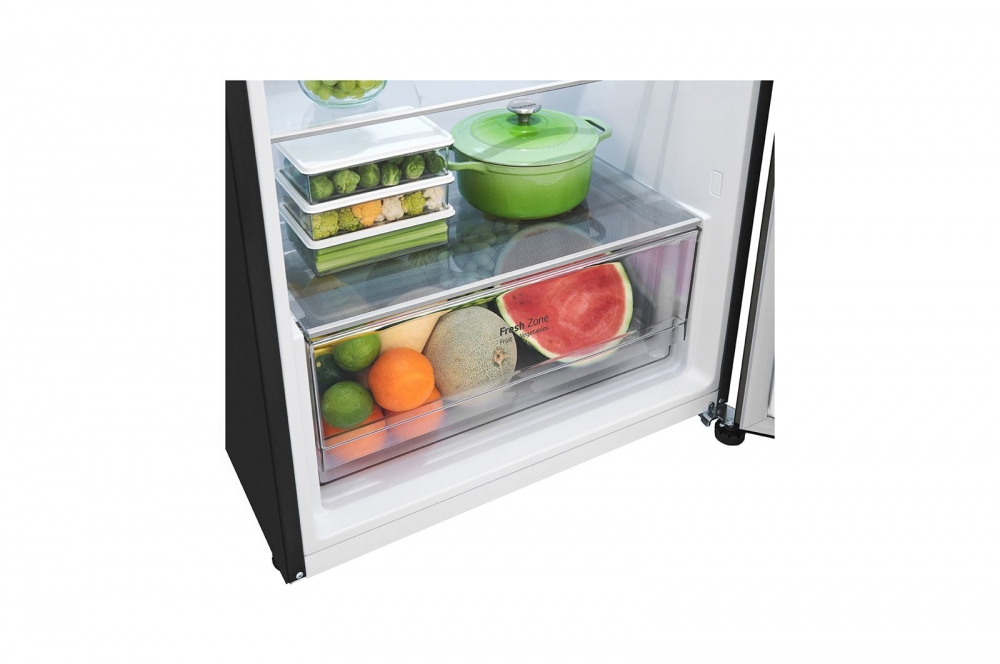 395 hajmli | Yuqori sovutgichli LG kamerali muzlatgich | Qora | DoorCooling+™ | HygieneFresh+™ | Smart Inverter Compressor