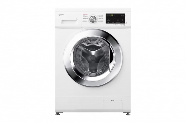 Bevosita uzatmali LG kir yuvish mashinasi, 6 kg, 6 ta avaylab yuvish harakat, Steam™ bug’ bilan yuvish funksiyasi